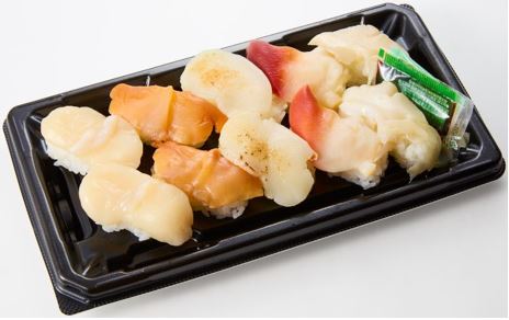 【ネット】帆立入り５種の貝類にぎり寿司（冷蔵配送となります。しゃりが多少固くなる可能性あり）