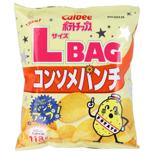 カルビー　ポテトチップスＬサイズコンソメパンチ　１１８ｇ