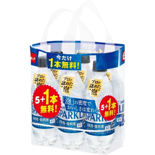 サントリー　「お買得」天然水スパーク５００ml6本　５本＋１本無料