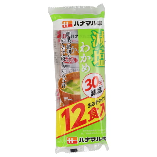 ハナマルキ　おいしい減塩即席わかめ汁　１２食