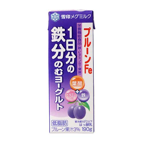 雪印　プルーンＦｅ１日分の鉄分のむヨーグルト １９０ｇ
