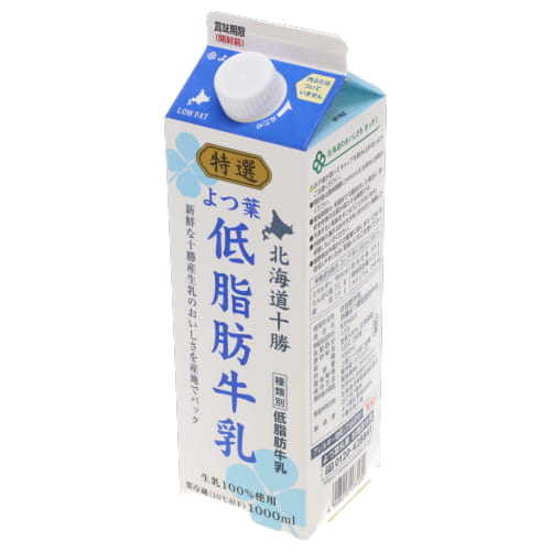 よつ葉　特選北海道十勝低脂肪牛乳　１０００ｍｌ